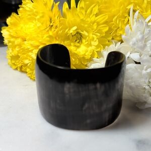 handcrafted bangle bracelet made from natural buffalo horn Polished Finish